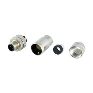 A B D Code 3 - 17 Pin M12 Connector Waterproof Male Female Plastic Metal