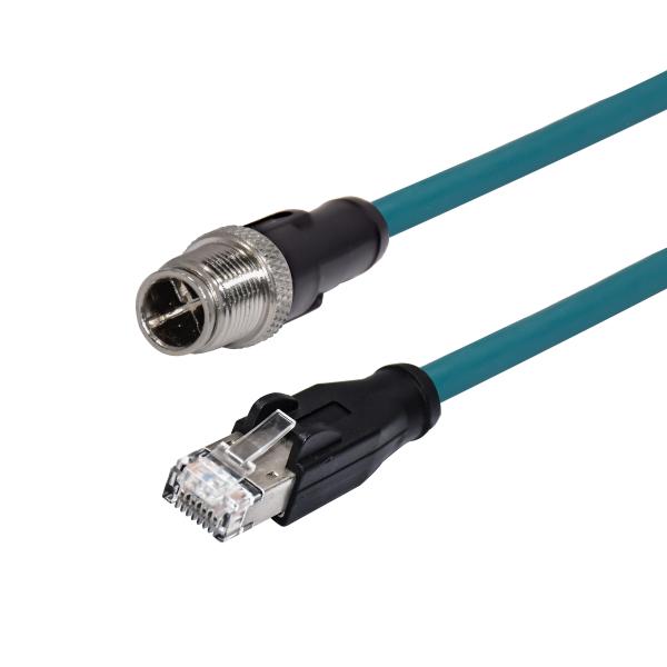 Buy M12 8pin X Coding Male To RJ45 Male  Molded Shielded Waterproof Connector Cable  IP68 at wholesale prices