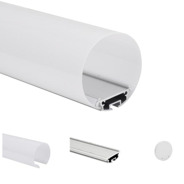 6063 T5 Round LED Profile Diameter 60mm Home Using Residential Building