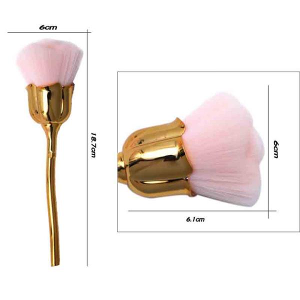 Wholesale Soft Hair Nail Art Tool Brush Beauty New Produce Cleaning Dust Rose Flower Nail Brush