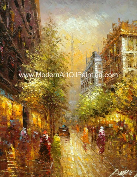 Buy Home Decoration Villas Bars Paris Oil Painting Without Frame at wholesale prices