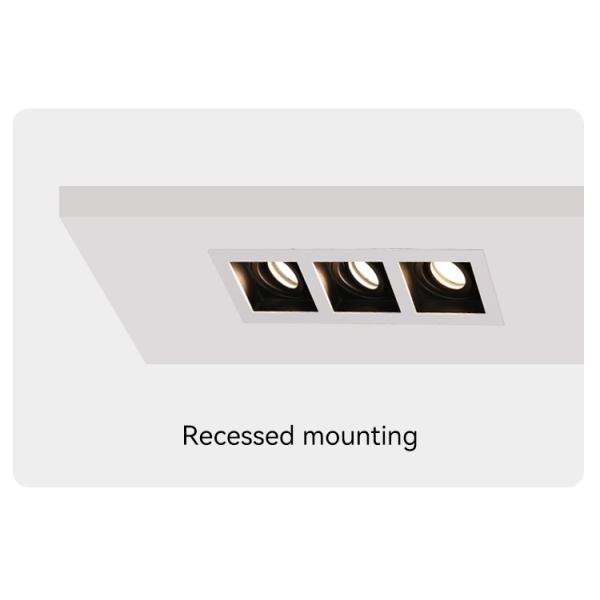 Recessed Spotlight Downlight Frame Triple-head GU10 MR16 Commercial Adjustable