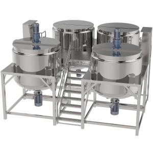 Three Layer Liquid Detergent Making Machine With Homogenizing Head Double