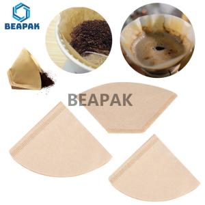 Wood Pulp Cone Coffee Filters Natural Unbleached Gravure Printing