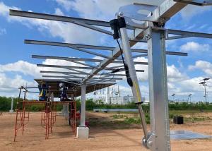 Quality Galvanized Steel PV Ground Solar Tracker Mounting System Single Column for sale
