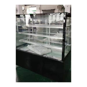 Multiple Shelves Glass Stainless Steel Structure Cake Refrigerated Storage
