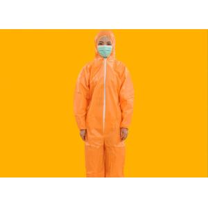 China Chemical Resistant Disposable Safety Coveralls , Disposable Orange Overalls on sale