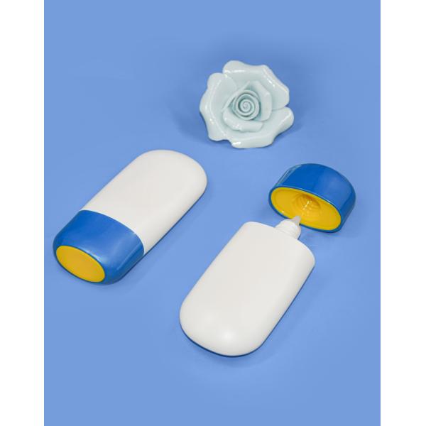 50ml Blue And White PE Sunscreen Bottle Skin Care Packaging UKL33F