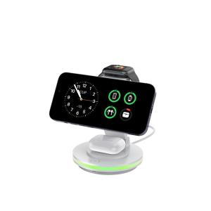 Rotable & Foldable wireless magnetic phone charger with LED light