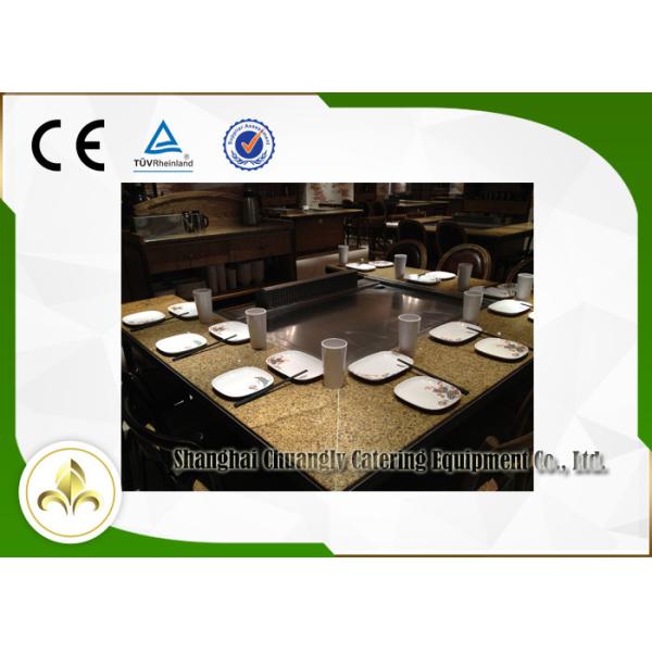 9 Seats Indoor Outdoor Teppanyaki Hibachi Grill Table For Hotel / Food Plaza / Restaurant / Bar