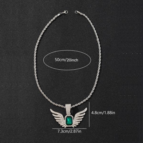 Vintage Big Angel Wing Pendant Necklace Hiphop 4mm Twist Rope Chain Necklaces For Women Men Jewelry Party Gifts