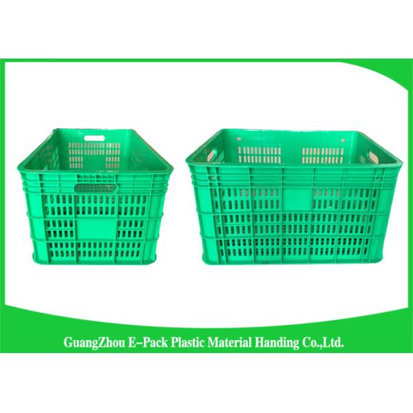 Health Blue Plastic Food Crates Big Capacity Easy Stacking Long Service Life