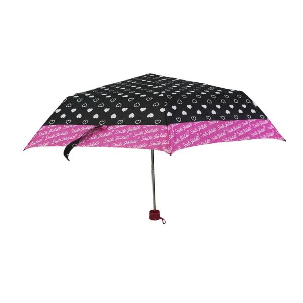Buy 21 Inches Pink Edge Fiberglass Frame Foldable Umbrella at wholesale prices