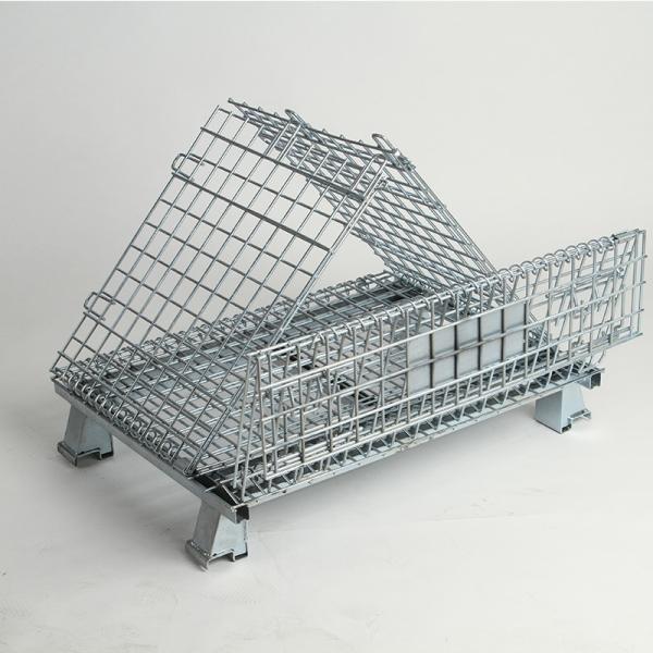 Buy Zinc Plated Warehouse Steel Q235 Folding Wire Mesh Container at wholesale prices