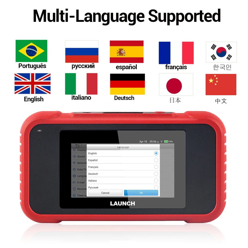 2024 New- LAUNCH X431 CRP123E V2.0 Car OBD2 Diagnostic Tools Auto OBD Scanner ABS SRS Engine AT+ 7 Reset Service Free Up