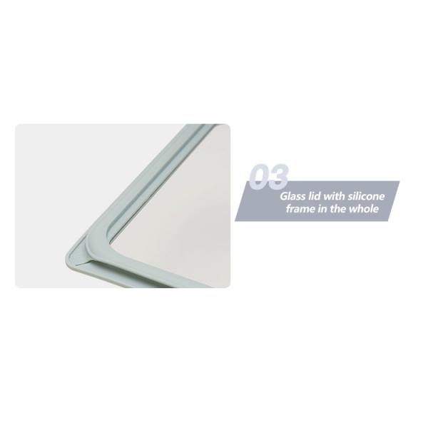 Oven and Dishwasher Safe Nestable Glass Food Storage Container with Glass Lid