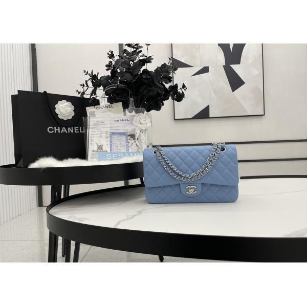 Ball Caviar Womens Chain Bag Calf Skin Inside Suede 25cm Length