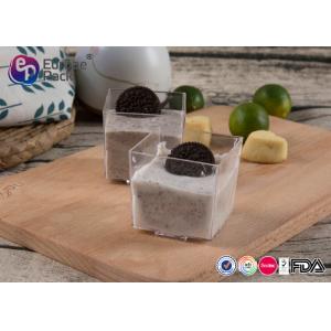 Recyclable Mini Plastic Square Cups BPA Free Dessert Plastic Containers