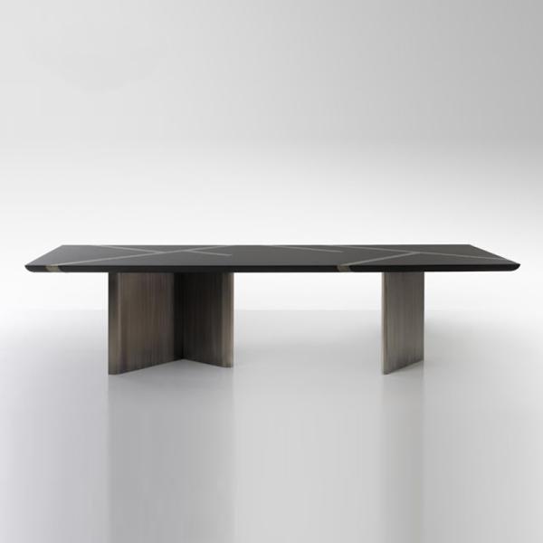 2000mm 29.9" Contemporary Luxury Dining Table , Stainless Steel Mid Century