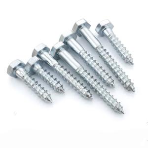 Quality DIN571 Wood Screw Wooden Screw Zinc Plated Carbon Steel Hex Head M6 M8 M10 M12 Bulk Packing for sale