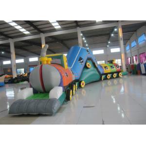 Smooth Funny Inflatable Obstacle Courses High Durability 14 X 1.8 X 3.3m