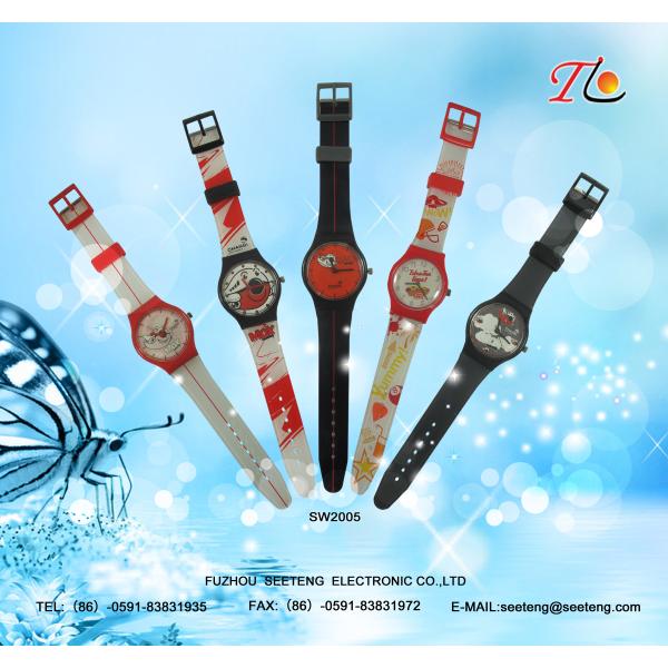 Buy Children's watch with colorful band  cute design and lovely cartoon dial at wholesale prices