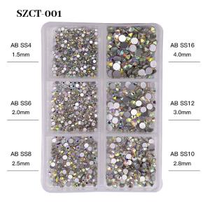 Nail SPA 6 Grid Mix Flat Bottomed Glass Shaped Drill Crystal Multi Shape Glass
