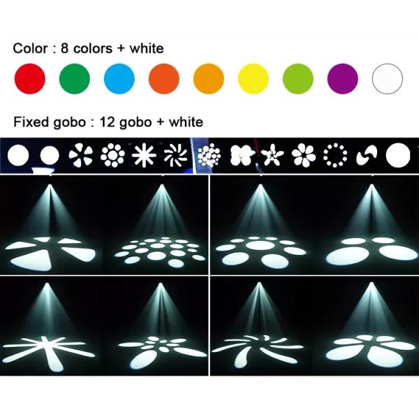 DMX512 Beam Lights for Club Wedding KTV Concert Gobo 12 Fixed Gobo Wheel White Light