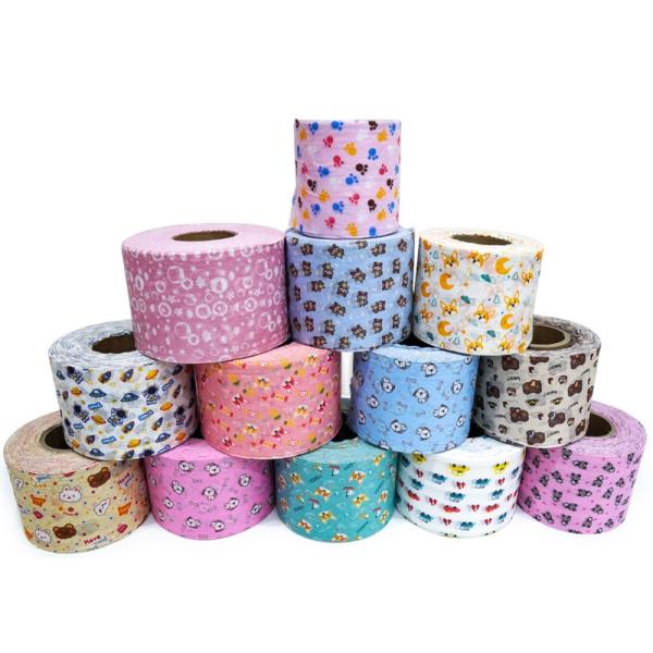 Embossed Style Spunlace Biodegradable Non Woven Fabric Viscose Polyester