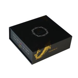 Black Custom Logo Hot Foil Hard Cardboard Packaging Paper Magnetic Gift Box With Foam Insert