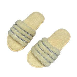 China Outdoor PVC Outsole Womens Fluffy Slider Slippers on sale