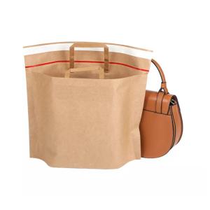 Biodegradable Kraft Paper Handbag CMYK Kraft Paper Tote Bag ISO