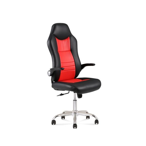 White Leather Gaming Swivel Chairs Chromeds Led 3D Paddle Shift BIFMA