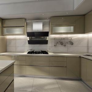 Wood Modular Mdf Slab Modern Kitchen Cabinets 18mm For Kitchen Off White
