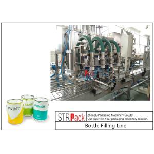 Industrial Automatic Liquid Filling Line With Piston Filling Machine And