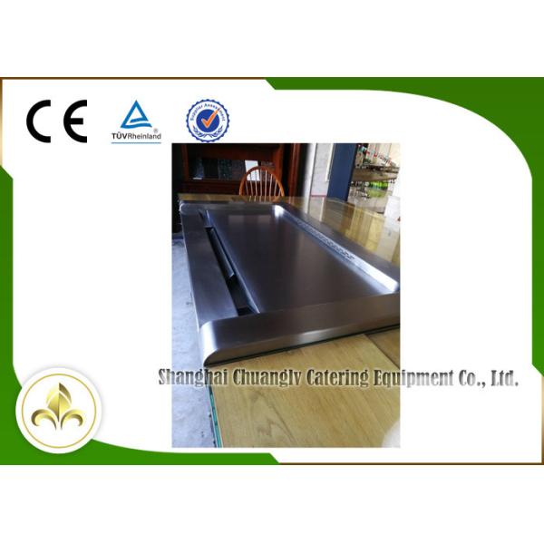 Buy Down Fume Exhaustion Front Air Supply  Sunken Air Inlet Rectangle Electric Teppanyaki Grill Table 7 Seats at wholesale prices