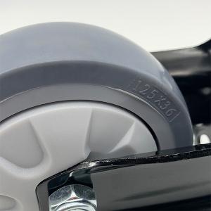 5 Inch Grey Rigid Fixed Soft Rubber Industrial Caster Wheels