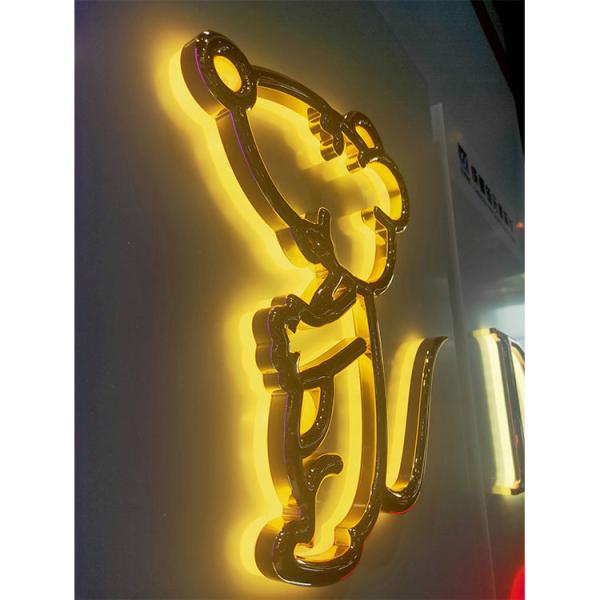 LED Luminous Character Acrylic Billboard Stainless Steel Metal Luminous