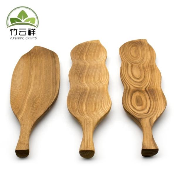 Buy Wooden Serving Tray Platter with Leaf Design Serveware Kitchen Accessories Good For Organize Cake Or Fruits at wholesale prices