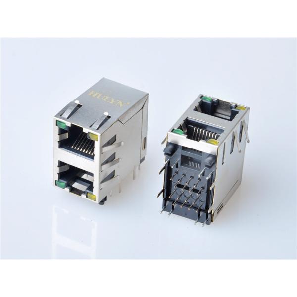 HULYN RJ45Jack, Shielded RJ45 Modular Jack Connector,with LEDs, 2x1 Ports,RJ45 connector LED