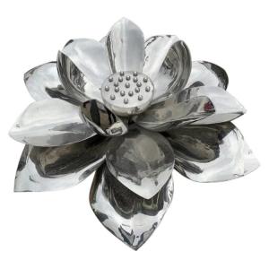 Metal Lotus Flower Sculpture SS304 Lotus Flower Garden Statue