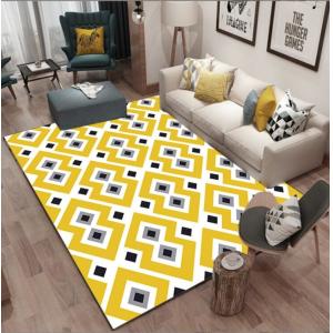 Simple North European Geometric Polyester Fiber Floor Carpets For Living Room