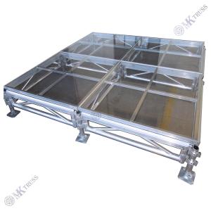 Easy Setup Stage Truss with 18mm Plywood or Tempered Glass Top Aluminum Alloy