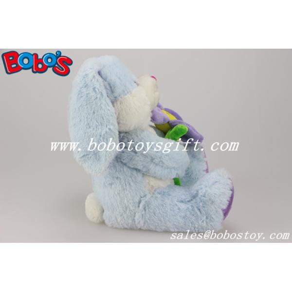 Blue Valentines Day Gift Bunny Stuffed Animals With Sun Flower