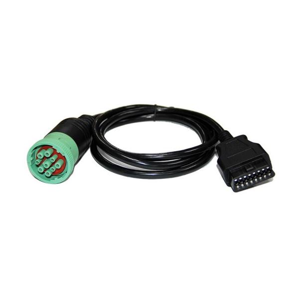 Buy Green J1939 Deutsch 9 Pin Female to J1962 OBD2 OBDII 16 Pin Female Cable at wholesale prices