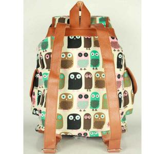 Women's School Swallow Backpack Fox Bag Girl's Owl Backpack Canvas Shoulder