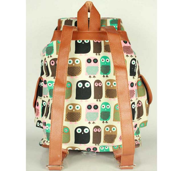 Women's School Swallow Backpack Fox Bag Girl's Owl Backpack Canvas Shoulder Backpack