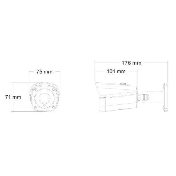 Metal Body Bullet Ip Camera Outdoor 8MP 4K POE No Alarm With Phone Remote Control