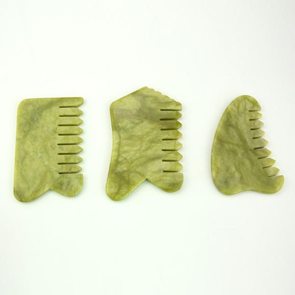 Buy Green Xiuyan Jade Gua Sha Massage Tool Rose Quartz 85x55mm at wholesale prices