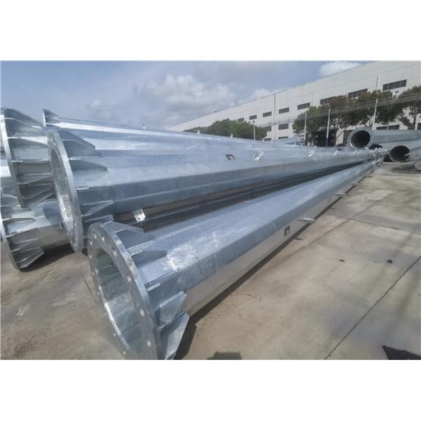 Hot Dip Galvanized Steel Electric Pole Flange Connected With Material ASTM A572